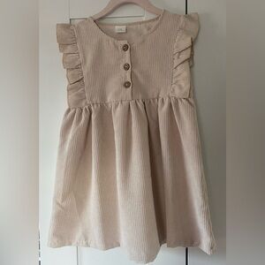 Cream Kids Dress with Ruffle Details (4T-5T)